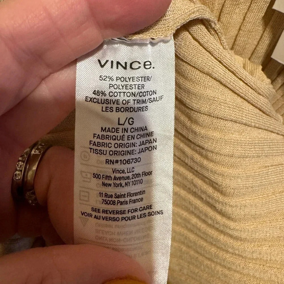 Vince Ribbed Collar Cardigan Sz L - Picture 6 of 8